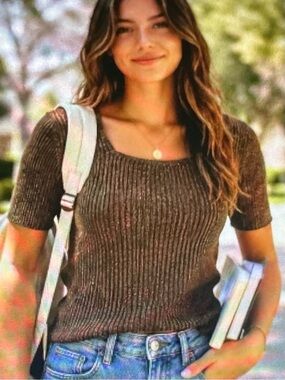 CLIO RIBBED KNIT TOP
